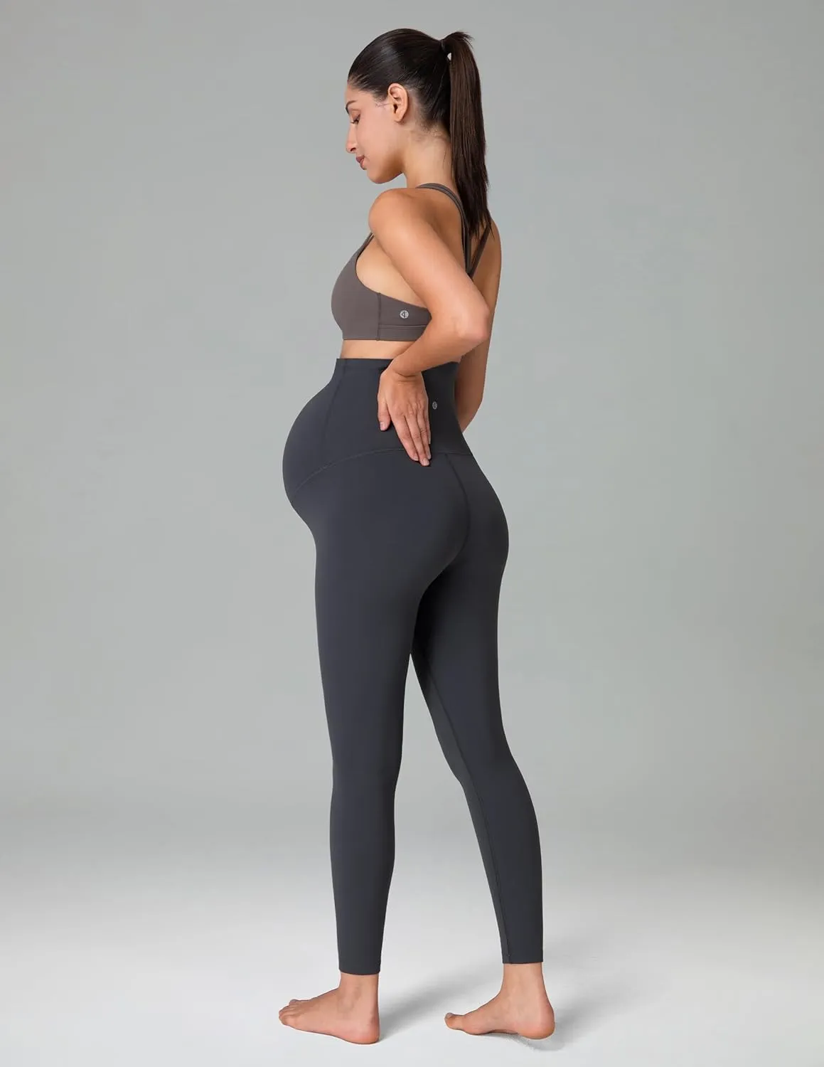 Colorfulkoala Womens Dreamlux Maternity Leggings Over The Belly 25" / 28" Inseam Soft Workout Activewear Yoga Pregnancy Pants