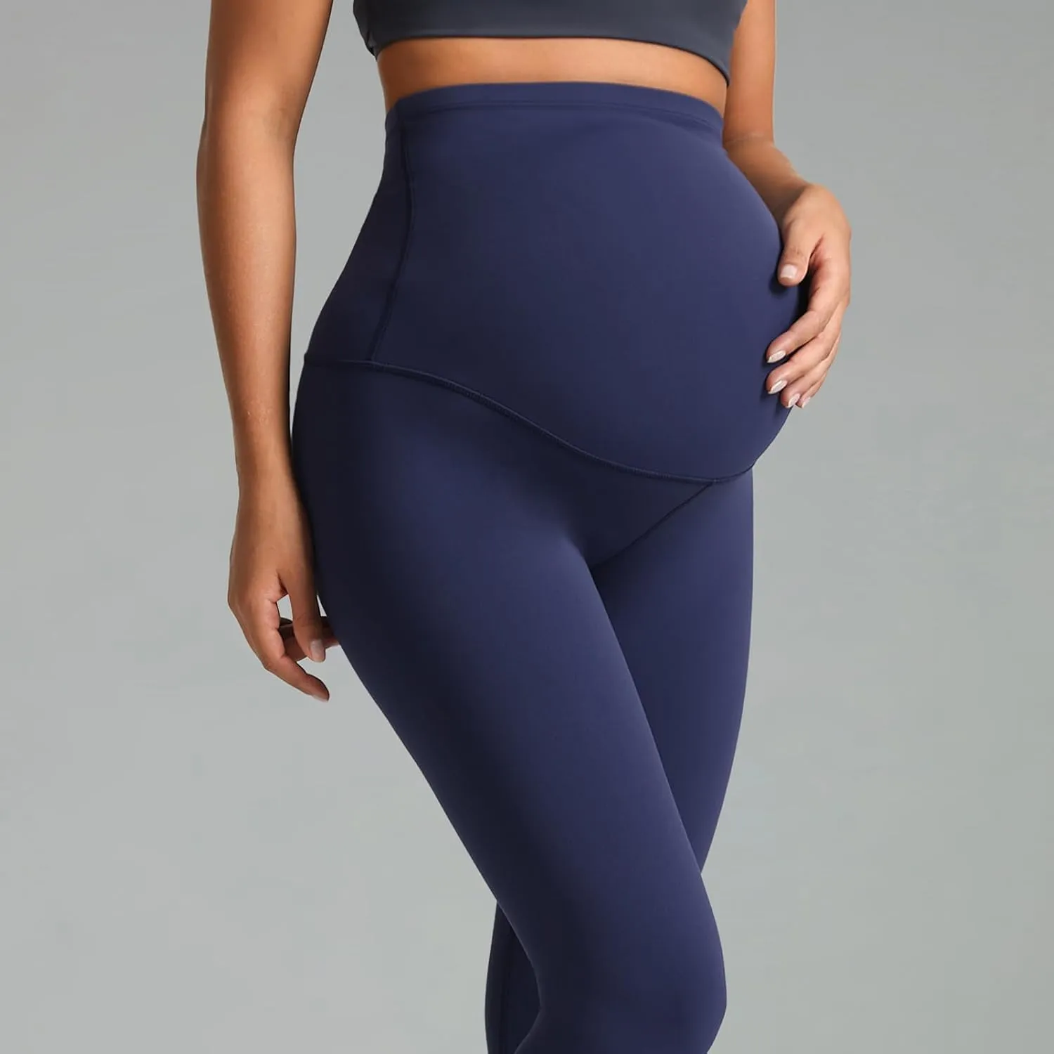 Colorfulkoala Womens Dreamlux Maternity Leggings Over The Belly 25" / 28" Inseam Soft Workout Activewear Yoga Pregnancy Pants