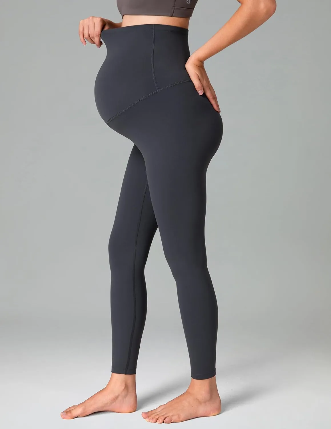 Colorfulkoala Womens Dreamlux Maternity Leggings Over The Belly 25" / 28" Inseam Soft Workout Activewear Yoga Pregnancy Pants
