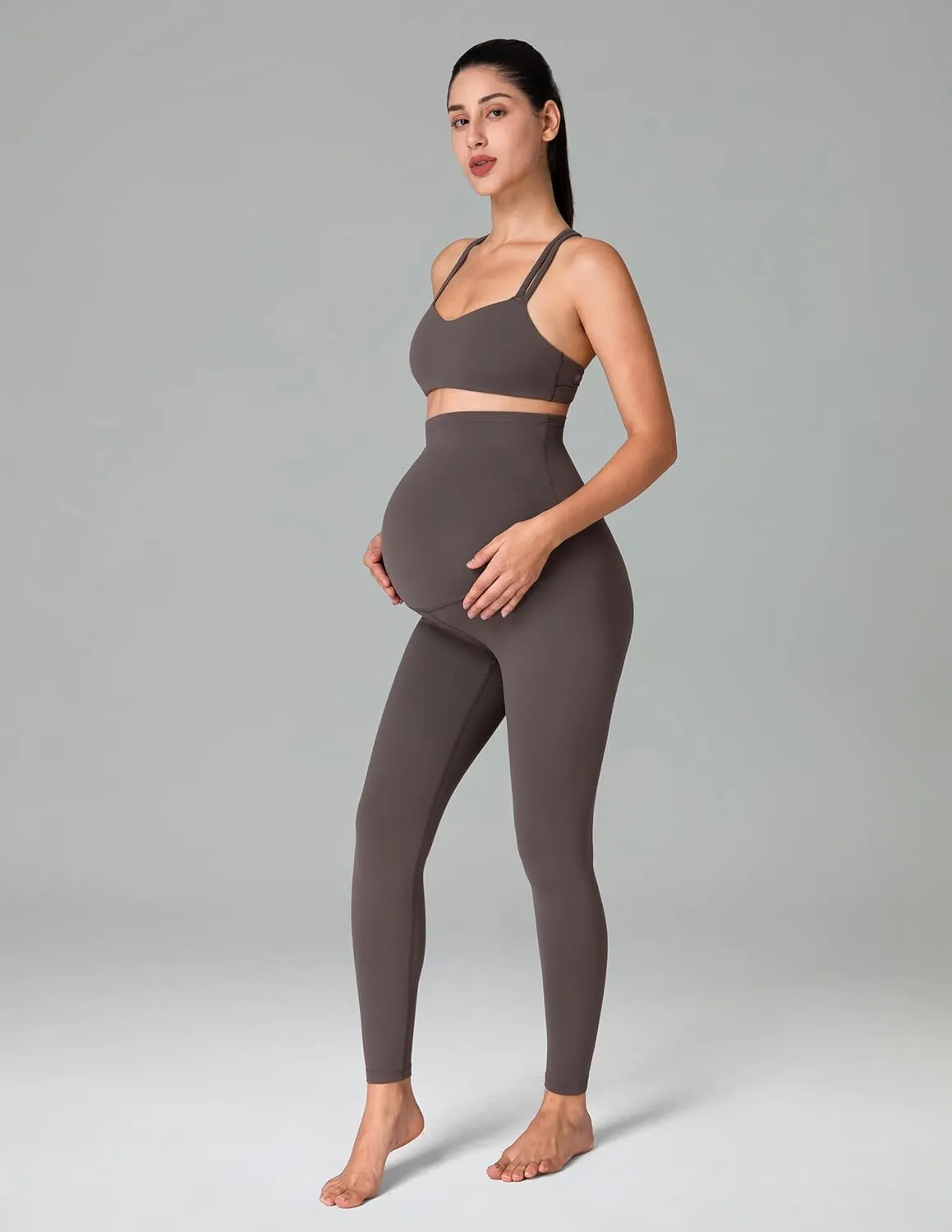 Colorfulkoala Womens Dreamlux Maternity Leggings Over The Belly 25" / 28" Inseam Soft Workout Activewear Yoga Pregnancy Pants