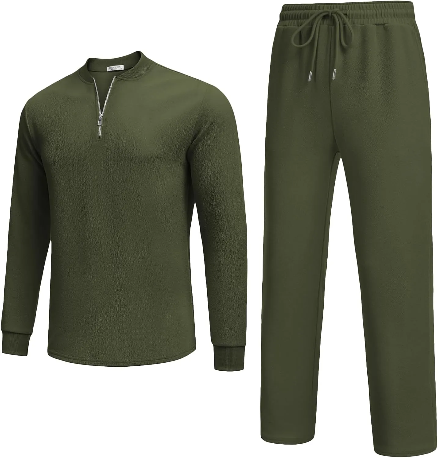 COOFANDY Men's 2 Piece Tracksuit Set Polo Athletic Sweatsuit Quarter Zip Jogging Long Sleeve Casual Sports Outfits