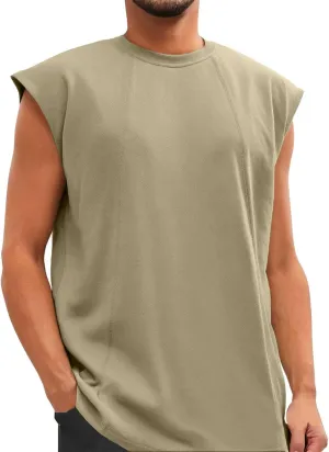 Cool Quick Dry Running Tunics Mens Athletic Sleeveless Tank Tops Gym Workout Muscle Outdoor Tees