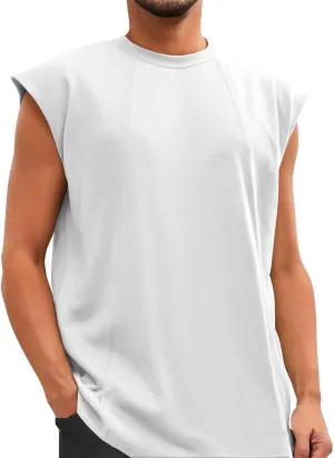 Cool Quick Dry Running Tunics Mens Athletic Sleeveless Tank Tops Gym Workout Muscle Outdoor Tees