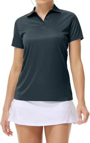 Corna Women's Golf Polo Shirts Collared Short Sleeve Tennis Tops Dry Fit Moisture Wicking Sun Protection T-Shirt UPF 50 