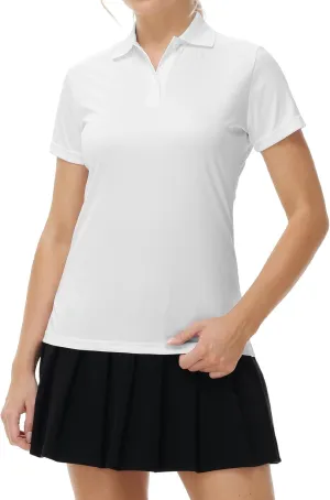 Corna Women's Golf Polo Shirts Collared Short Sleeve Tennis Tops Dry Fit Moisture Wicking Sun Protection T-Shirt UPF 50 