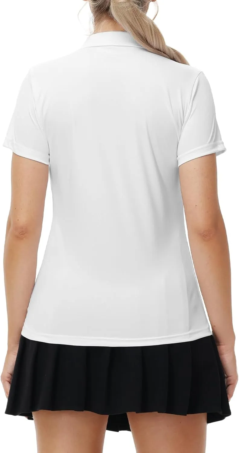 Corna Women's Golf Polo Shirts Collared Short Sleeve Tennis Tops Dry Fit Moisture Wicking Sun Protection T-Shirt UPF 50 