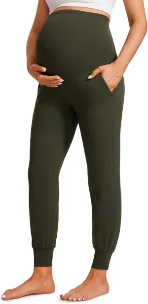 CRZ YOGA Womens Butterluxe Maternity Joggers with Pockets 27" - Workout Activewear Yoga Pregnancy Pants Buttery Soft