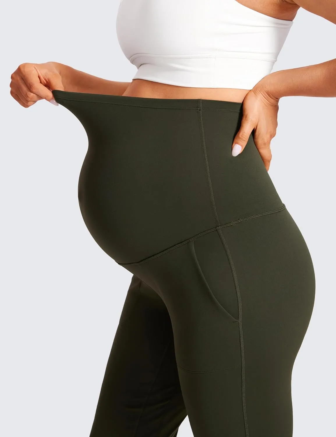CRZ YOGA Womens Butterluxe Maternity Joggers with Pockets 27" - Workout Activewear Yoga Pregnancy Pants Buttery Soft