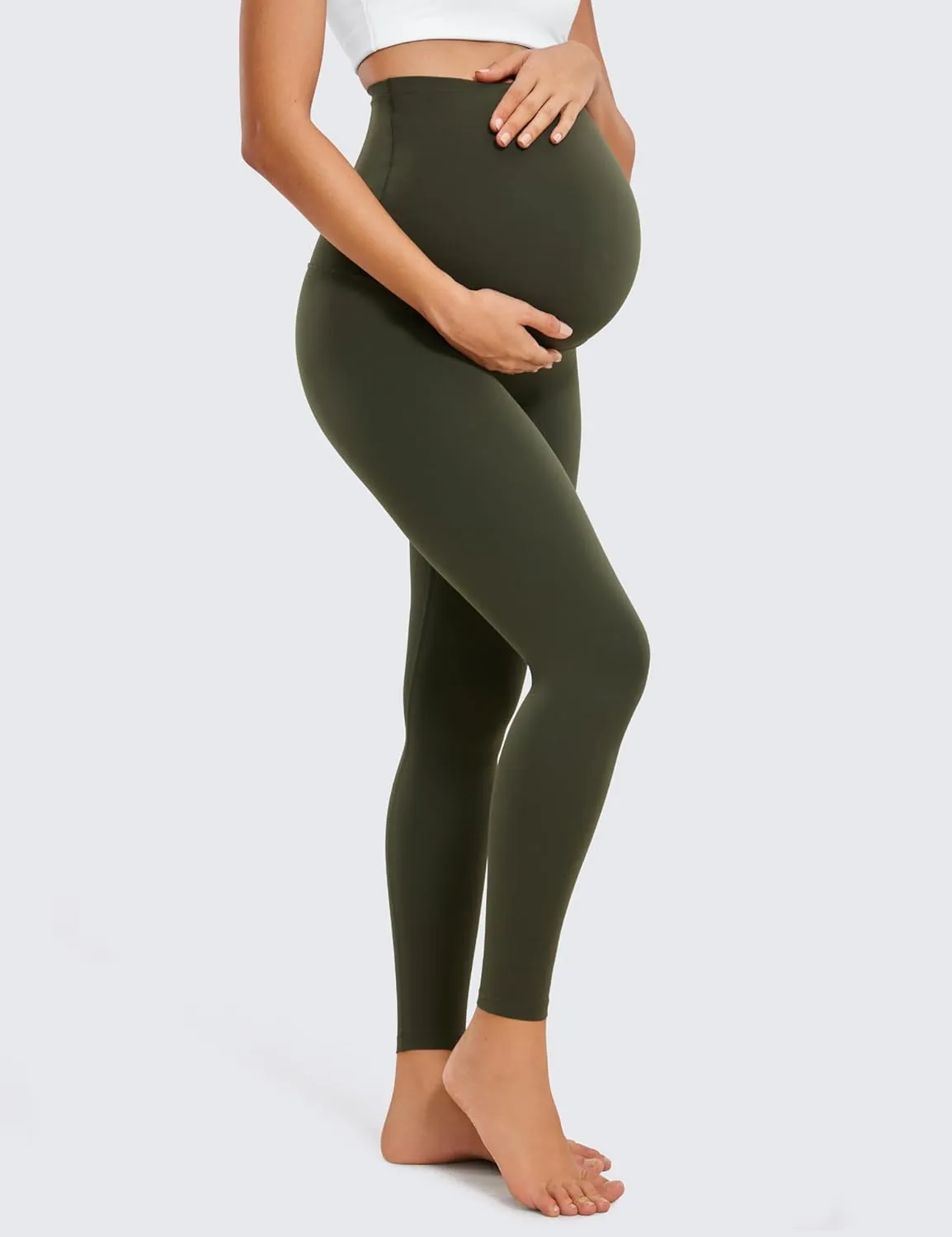 CRZ YOGA Womens Butterluxe Maternity Leggings Over The Belly 28" - Workout Activewear Yoga Pregnancy Pants Buttery Soft
