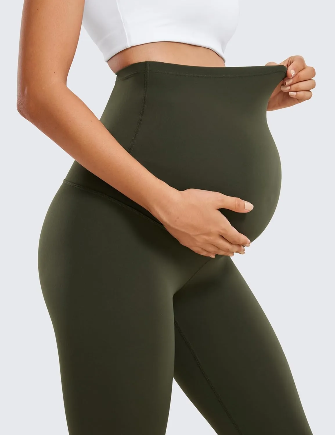 CRZ YOGA Womens Butterluxe Maternity Leggings Over The Belly 28" - Workout Activewear Yoga Pregnancy Pants Buttery Soft