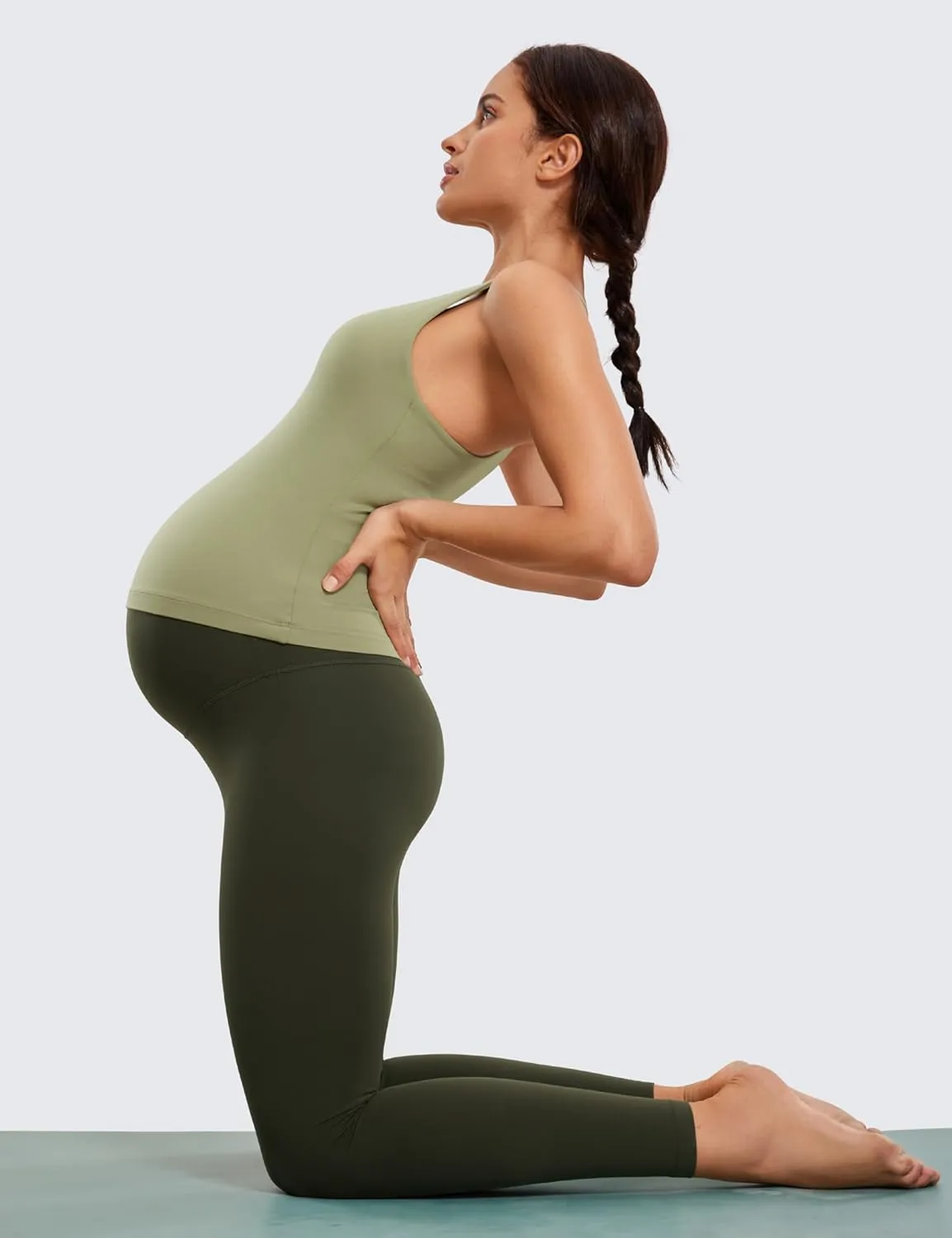 CRZ YOGA Womens Butterluxe Maternity Leggings Over The Belly 28" - Workout Activewear Yoga Pregnancy Pants Buttery Soft