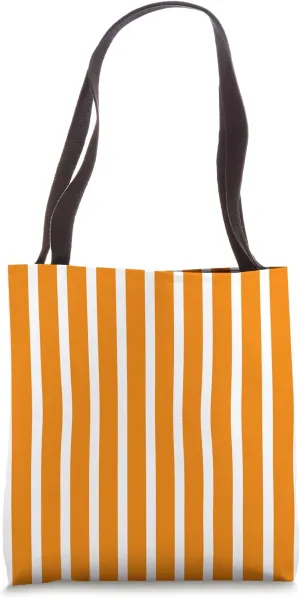 Cute Retro Orange Stripes Geometric Line Orange Pattern Tote Bag