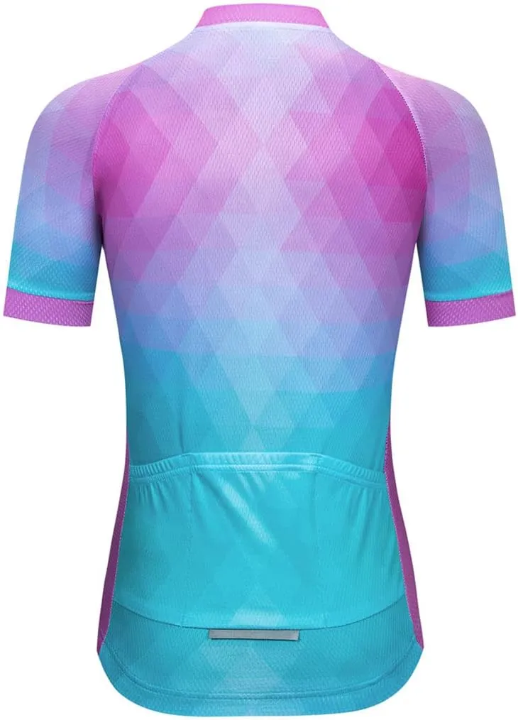Cycling Jersey Women, Road & Mountain Ladies Bike Shirt, Bicycle Biking Tops S-3xl