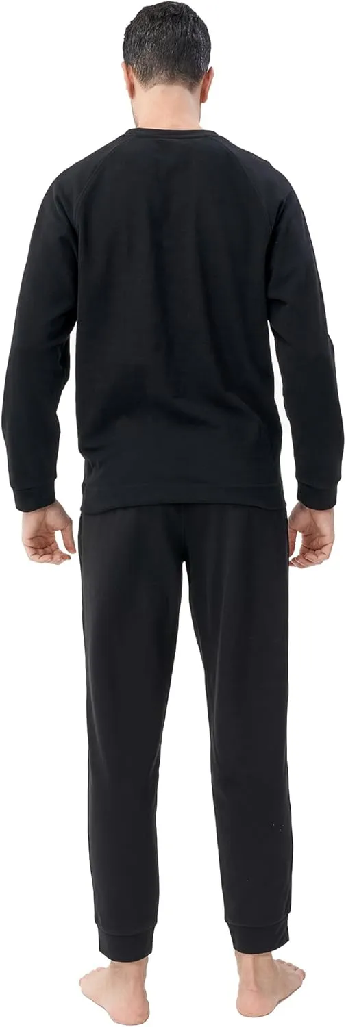 DAVID ARCHY Pajamas for Men Warm Pajamas Set Soft Cotton Men Sleepwear Winter Long Sleeve Top & Bottoms PJs
