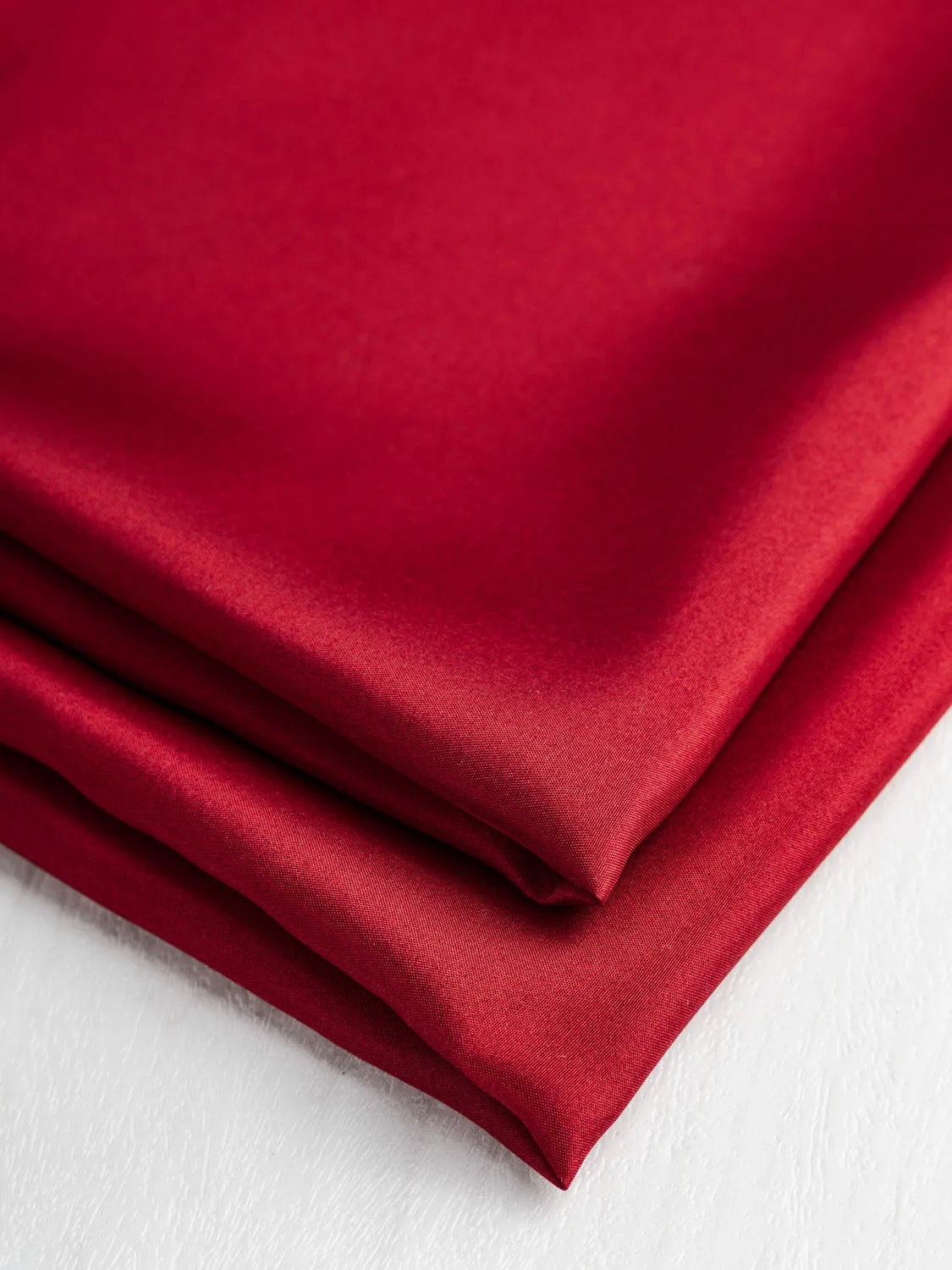 Designer Habotai Silk Deadstock - Cardinal Red - Swatch