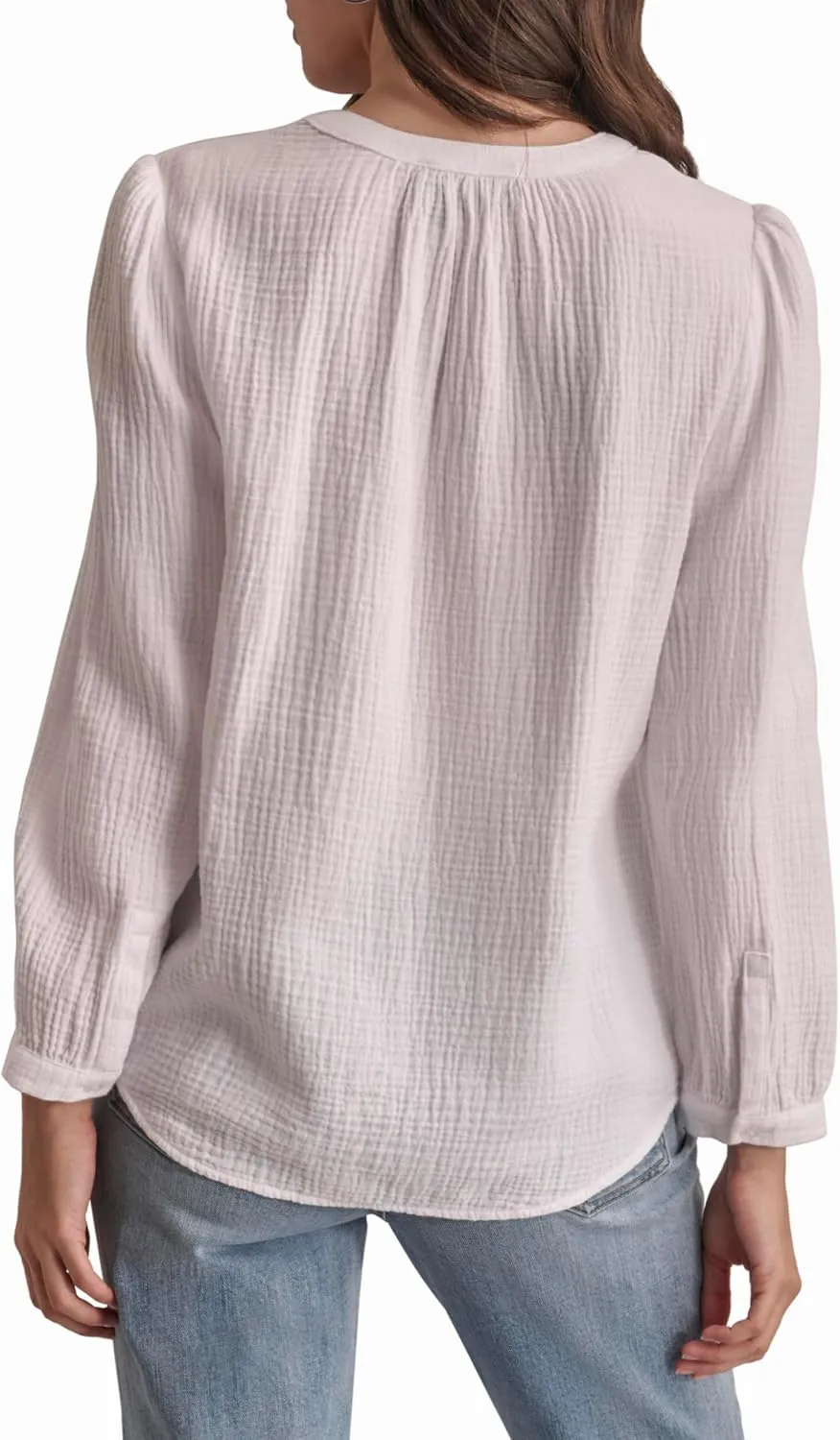 DKNY Women's Comfy Crew Neck Button Casual