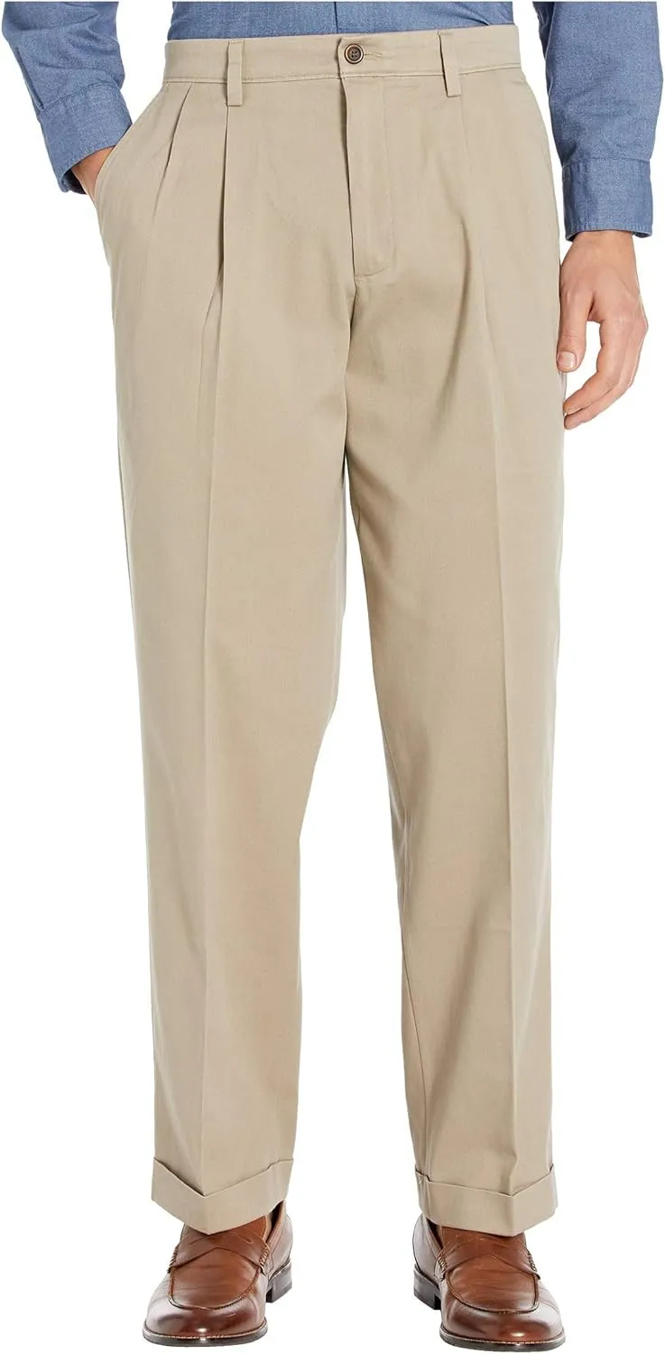 Dockers Men's Relaxed Fit Easy Khaki Pants-Pleated, Timberwolf, 42W x 32L