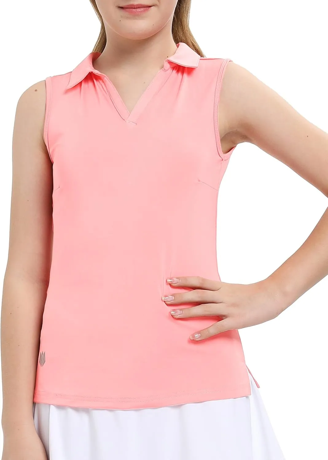 FitsT4 Sports Girl's Sleeveless Polo Shirts UPF 50  Lightweight Quick Dry Tank Tops for Golf Tennis Equestrian Workouts