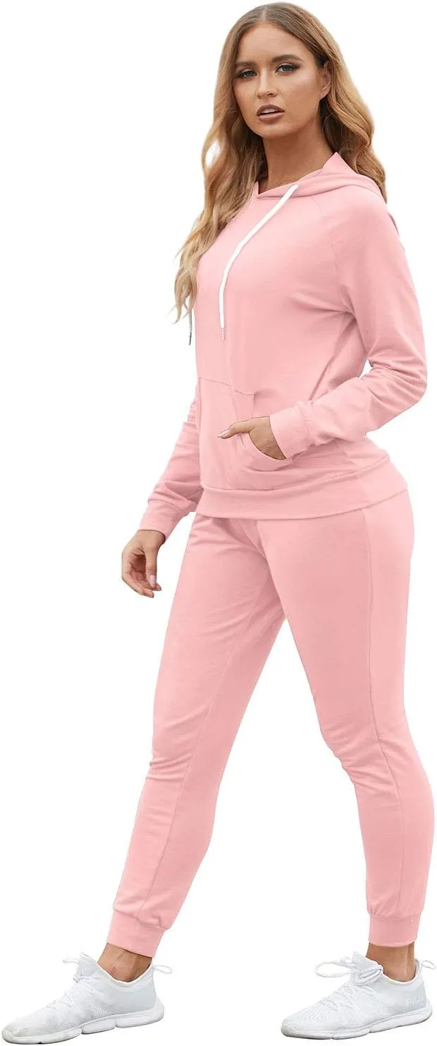 Fixmatti Women Pullover Hoodie Pockets Sweatpants Sport Jogger Sweatsuit