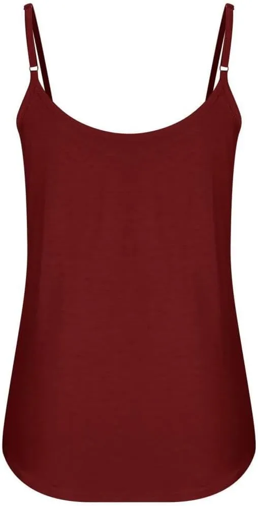 FMCHICO Tank Top for Women Pleated Spaghetti Strap Camisole Loose Fit Casual Sleeveless Flowy Basic Tops