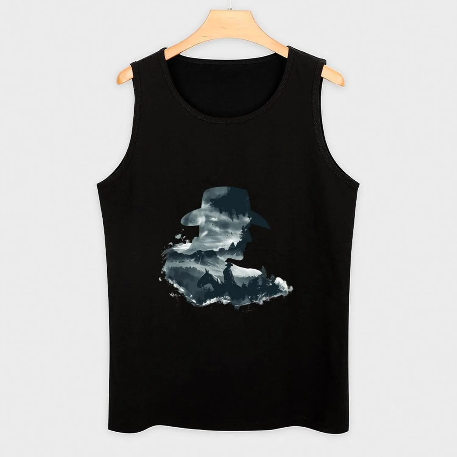 Forests Horse Mountain Mens Tank Top Cotton Undershirt Crewneck Sleeveless Shirt for Summer