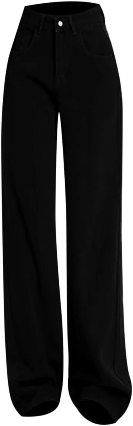 FZVYD Women's High Waisted Jeans Boyfriend Baggy Straight Leg Casual Denim Pants Streetwear Plus Size Trousers with Pockets
