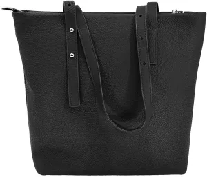 Genuine Leather Women's Tote Bag Handheld Leather Purse with Adjustable Shoulder Strap