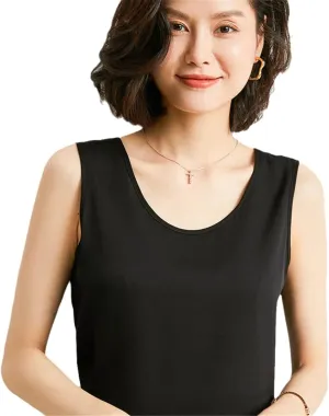 Heavy Mulberry Silk T-Shirt for Women Summer Camisole Sleeveless Bottoming Shirt Solid Color