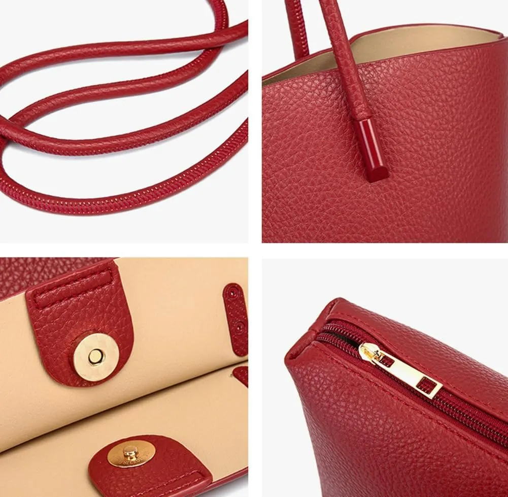 Hobo Bags for Women Elegant Purses for Women Large Bucket Bag Commuter Tote PU Leather Tote Bag Shoulder Bag with Small Purse