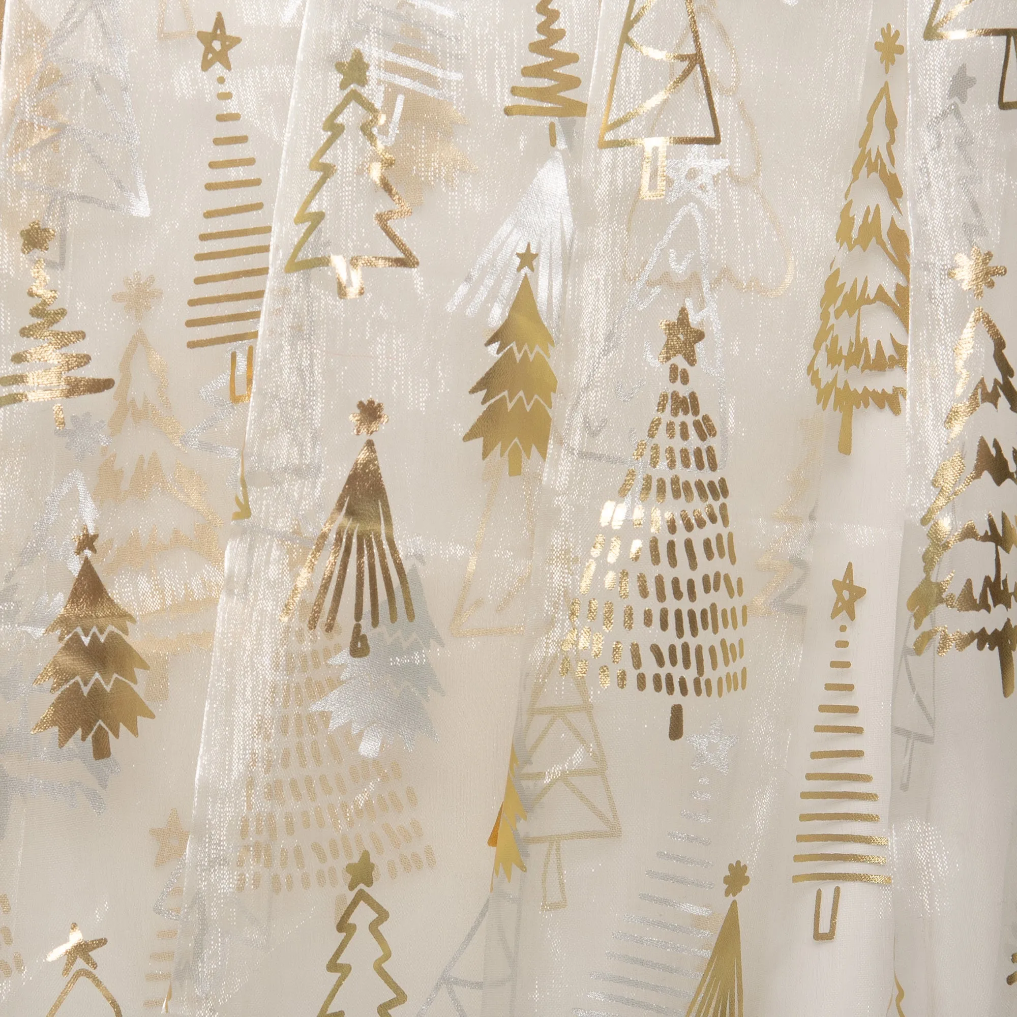 Holiday Organza Foil - Christmas tree - White / Gold