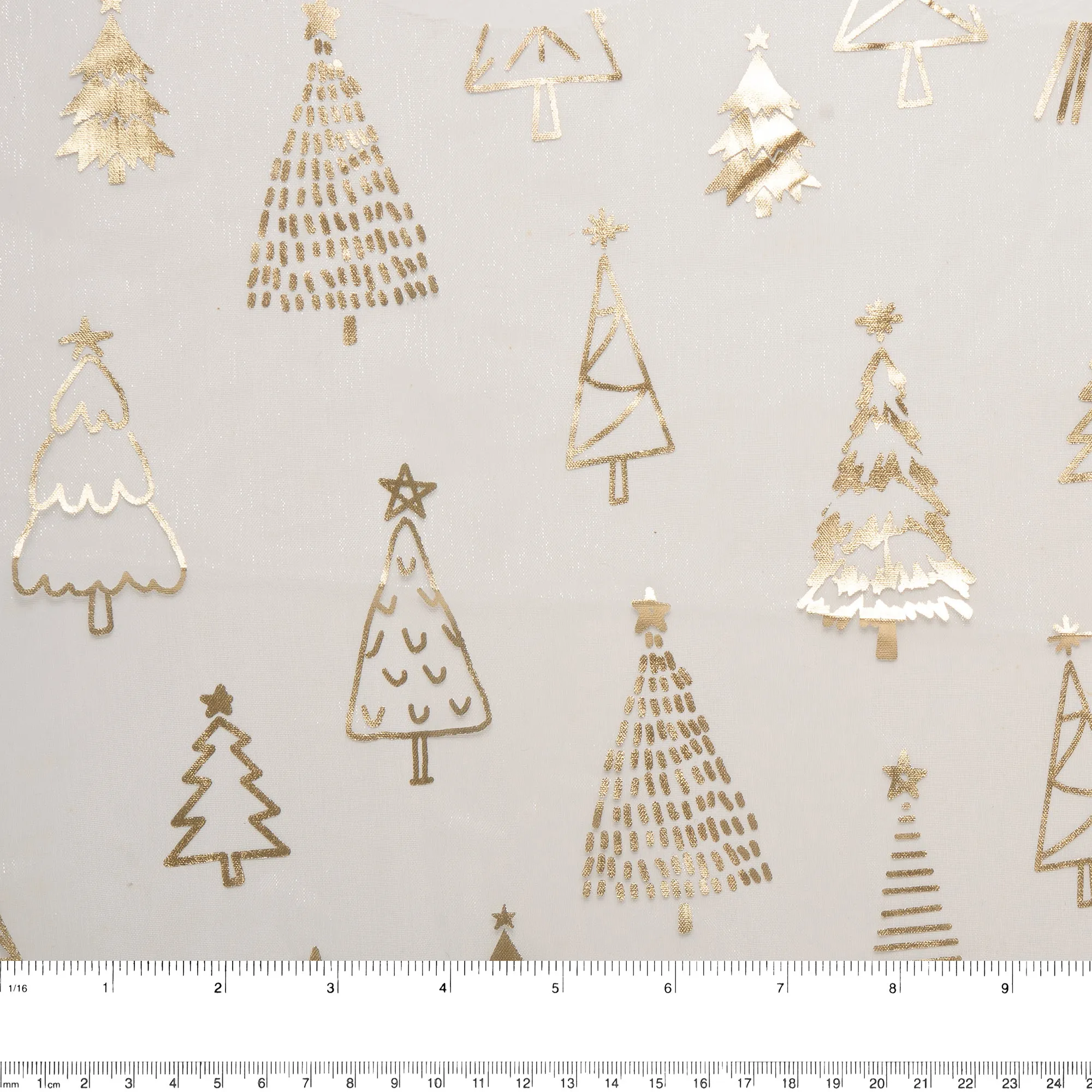 Holiday Organza Foil - Christmas tree - White / Gold