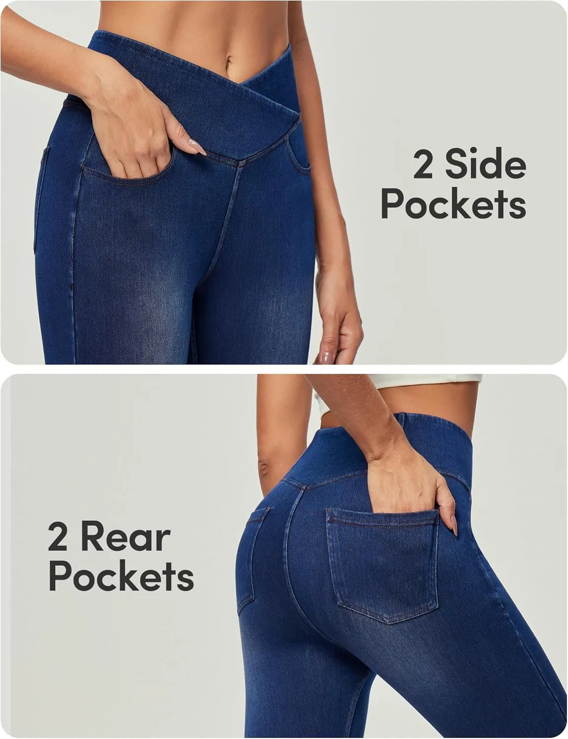 IUGA Stretchy High Waisted Jeans for Women Jeggings Tummy Control Skinny Jeans Work Pants with Pockets