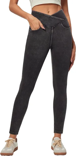 IUGA Stretchy High Waisted Jeans for Women Jeggings Tummy Control Skinny Jeans Work Pants with Pockets