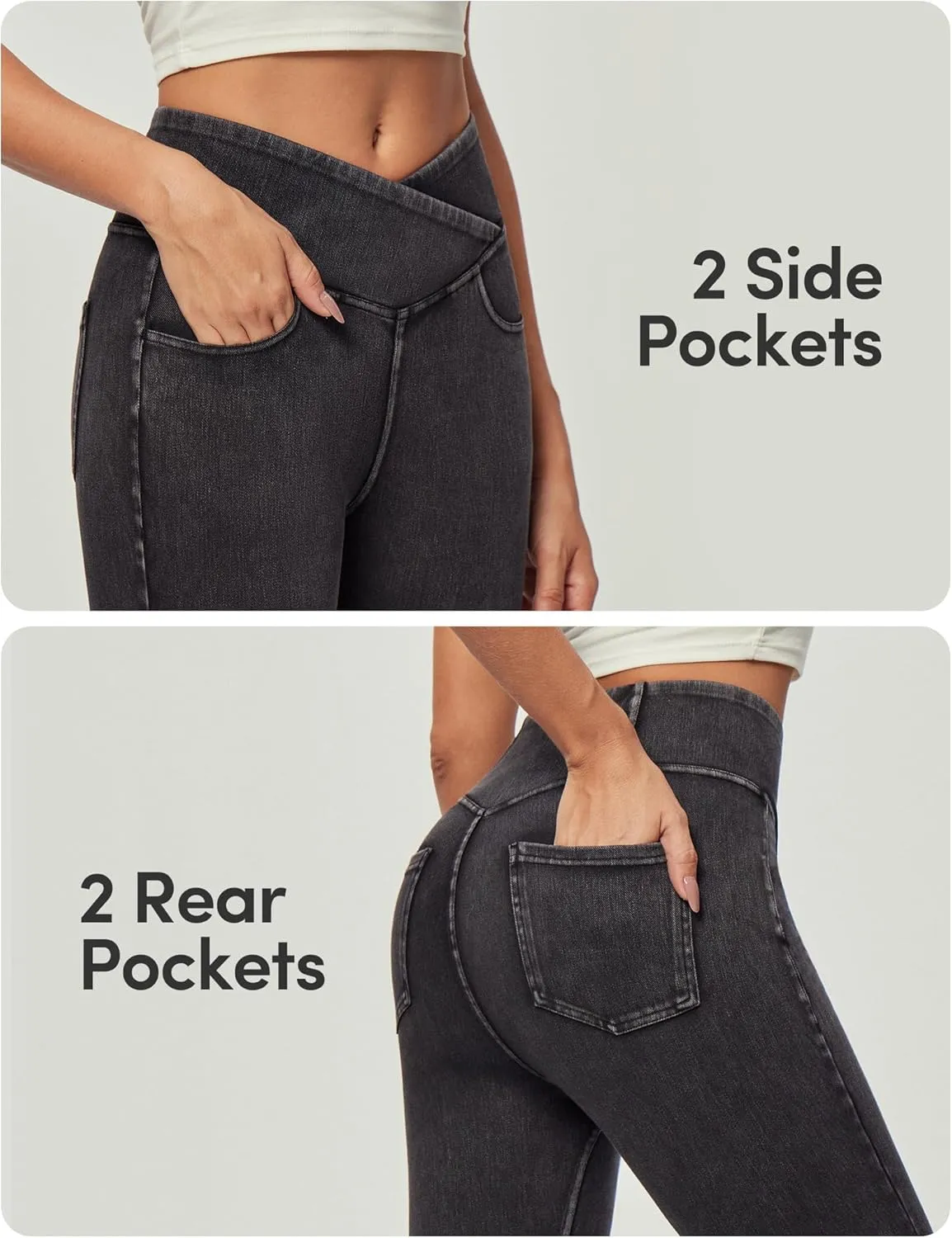 IUGA Stretchy High Waisted Jeans for Women Jeggings Tummy Control Skinny Jeans Work Pants with Pockets