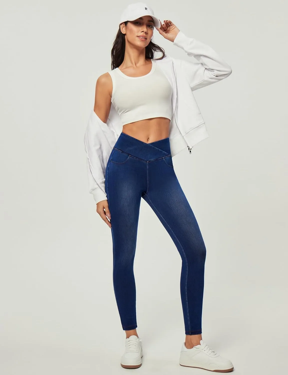 IUGA Stretchy High Waisted Jeans for Women Jeggings Tummy Control Skinny Jeans Work Pants with Pockets