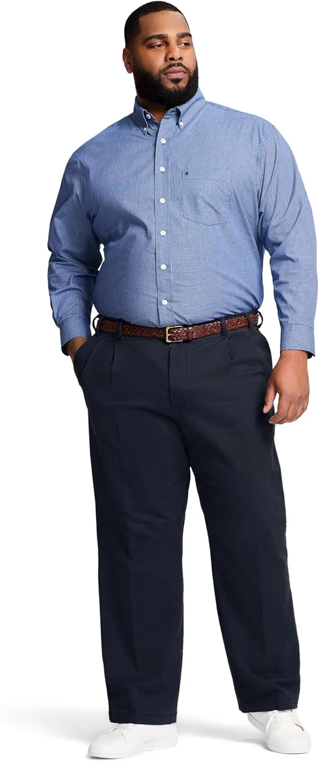 IZOD Men's Big-and-Tall American Chino Double-Pleated Pants