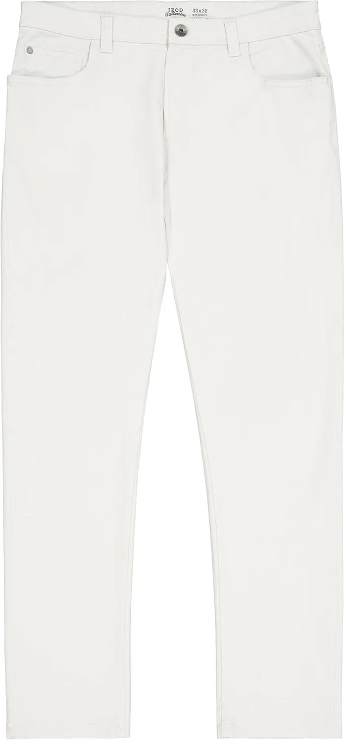IZOD Men's Saltwater Stretch Twill 5 Pocket Straight Fit Chino Pant