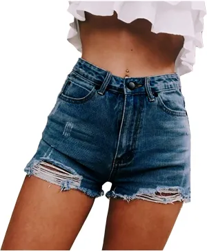 Jean Shorts for Women Trendy High Waisted Stretchy Baggy Denim Shorts Summer Casual Raw Hem Mom Shorts Cutoff Jorts