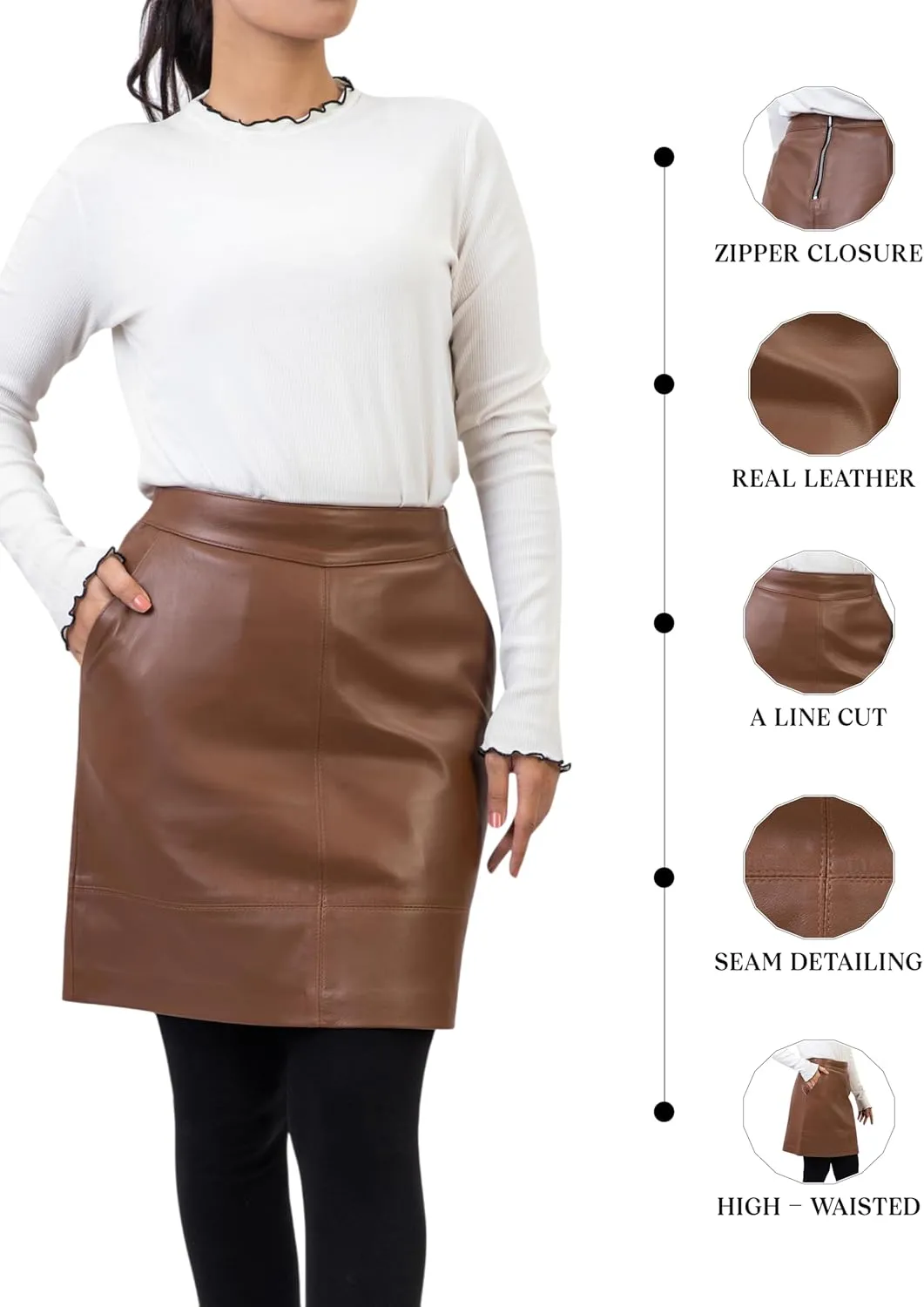 Jild Leather Skirts for Women High Waisted Skirt Mini Skirts for Women