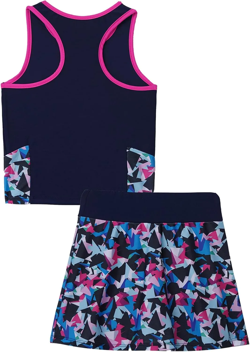 Kids Girls Tennis Golf Dress Outfits Sleeveless Tank Tops and A-Line Mini Skirt Skort Activewear Set