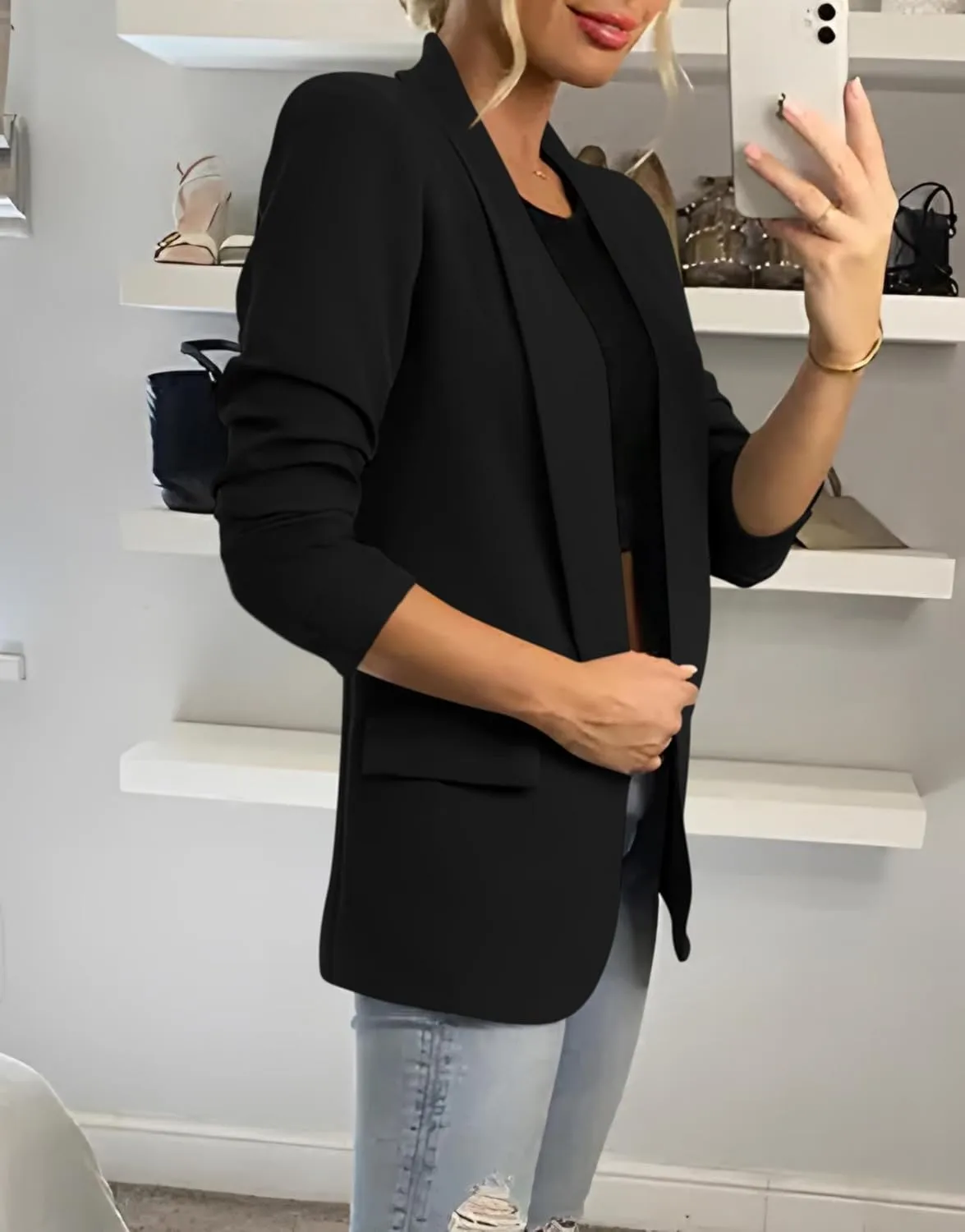KIRUNDO Womens Blazer 2025 Spring Fall Bussiness Casual Long Sleeve Open Front Work Office Dressy Suit Jackets with Pockets