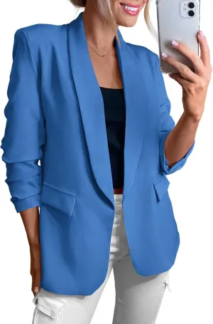 KIRUNDO Womens Blazer 2025 Spring Fall Bussiness Casual Long Sleeve Open Front Work Office Dressy Suit Jackets with Pockets