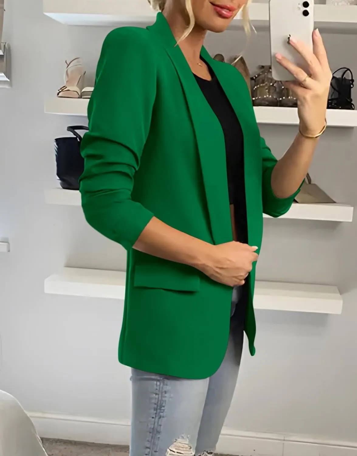 KIRUNDO Womens Blazer 2025 Spring Fall Bussiness Casual Long Sleeve Open Front Work Office Dressy Suit Jackets with Pockets