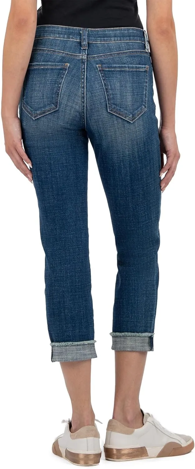 KUT from the Kloth Women's Amy Crop Straight Leg-Roll Up Fray