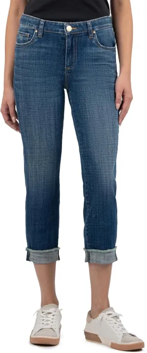 KUT from the Kloth Women's Amy Crop Straight Leg-Roll Up Fray