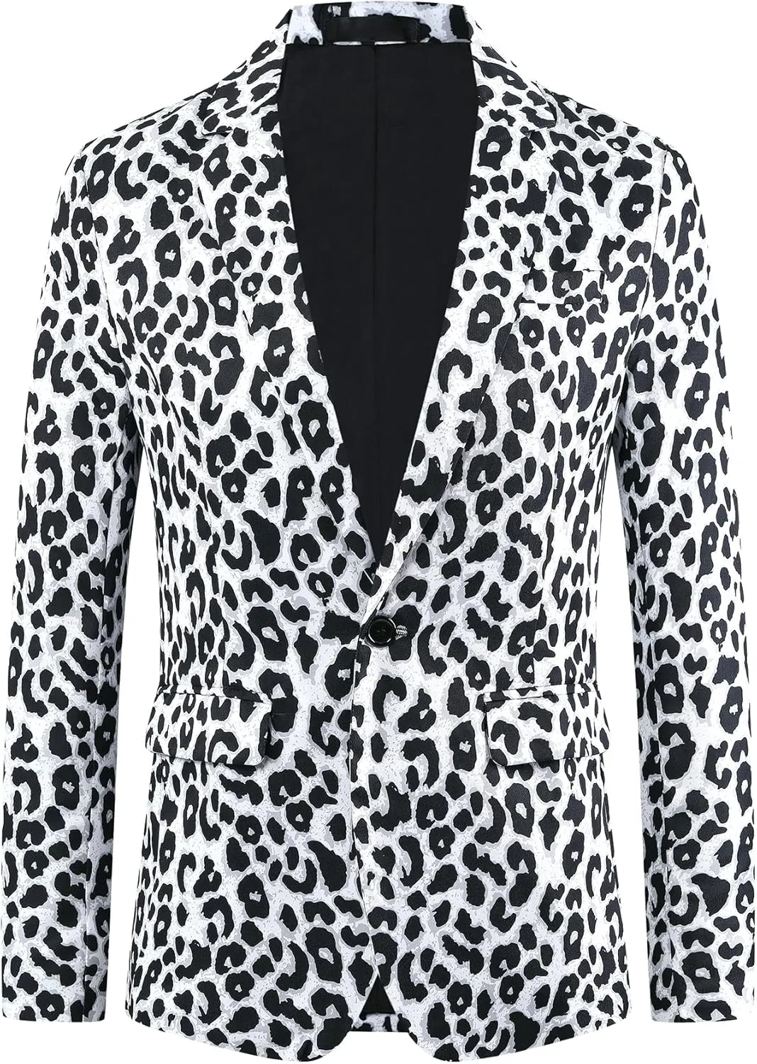 Lars Amadeus Animal Printed Blazers for Men's Peak Lapel One Button Slim Fit Party Tuxedo Sports Coats