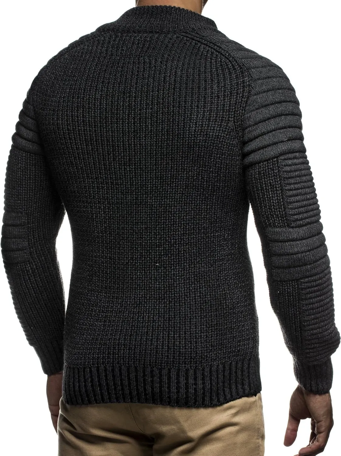 Leif Nelson Men's Zip Up Knitted Cardigan LN5175