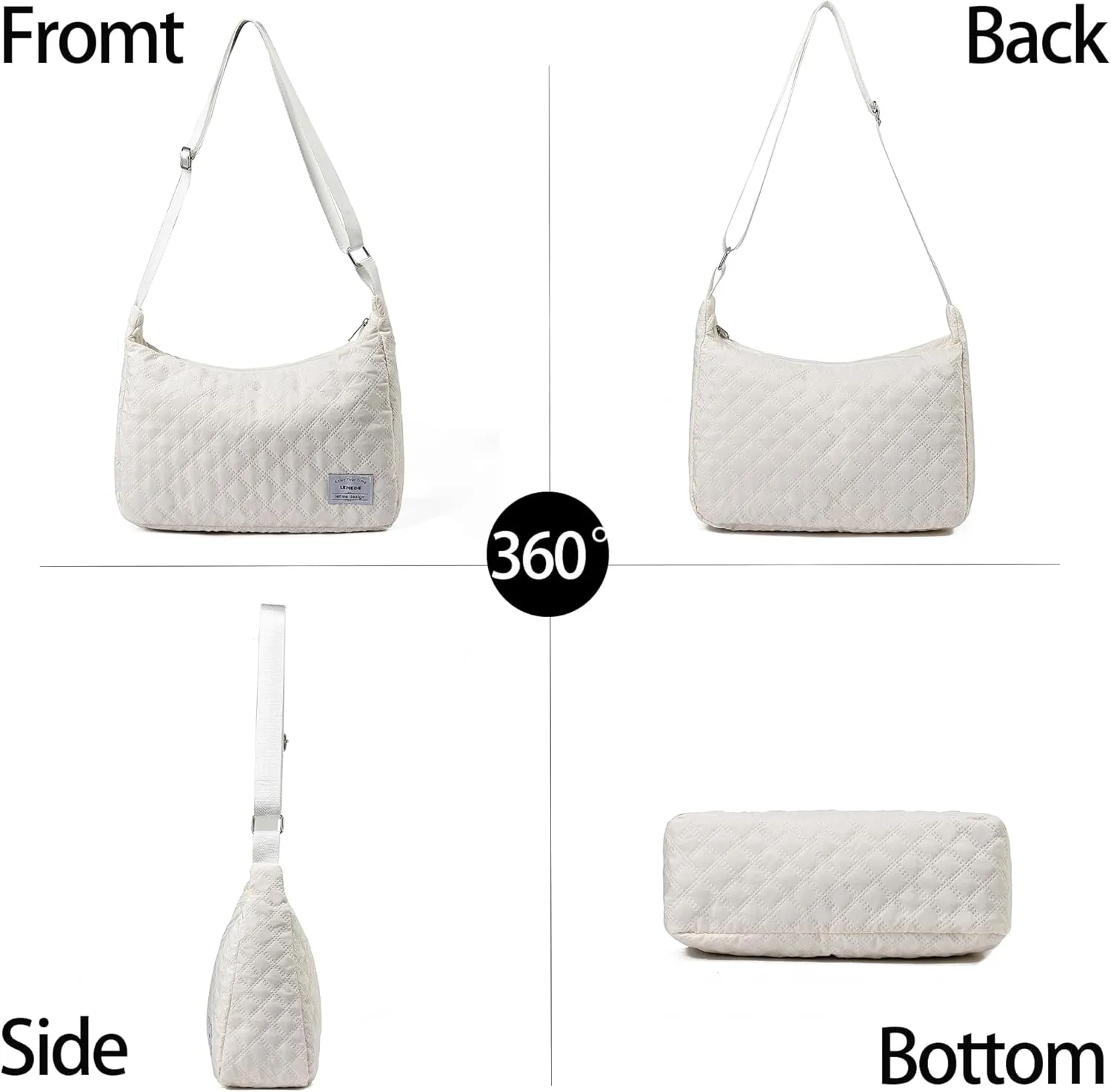 LEMEDE 30L Zip Grocery Bag - Wide Handheld to Reduce Shoulder Pressure,Personalized Minimalist Style Tote Bag,Gift for Women