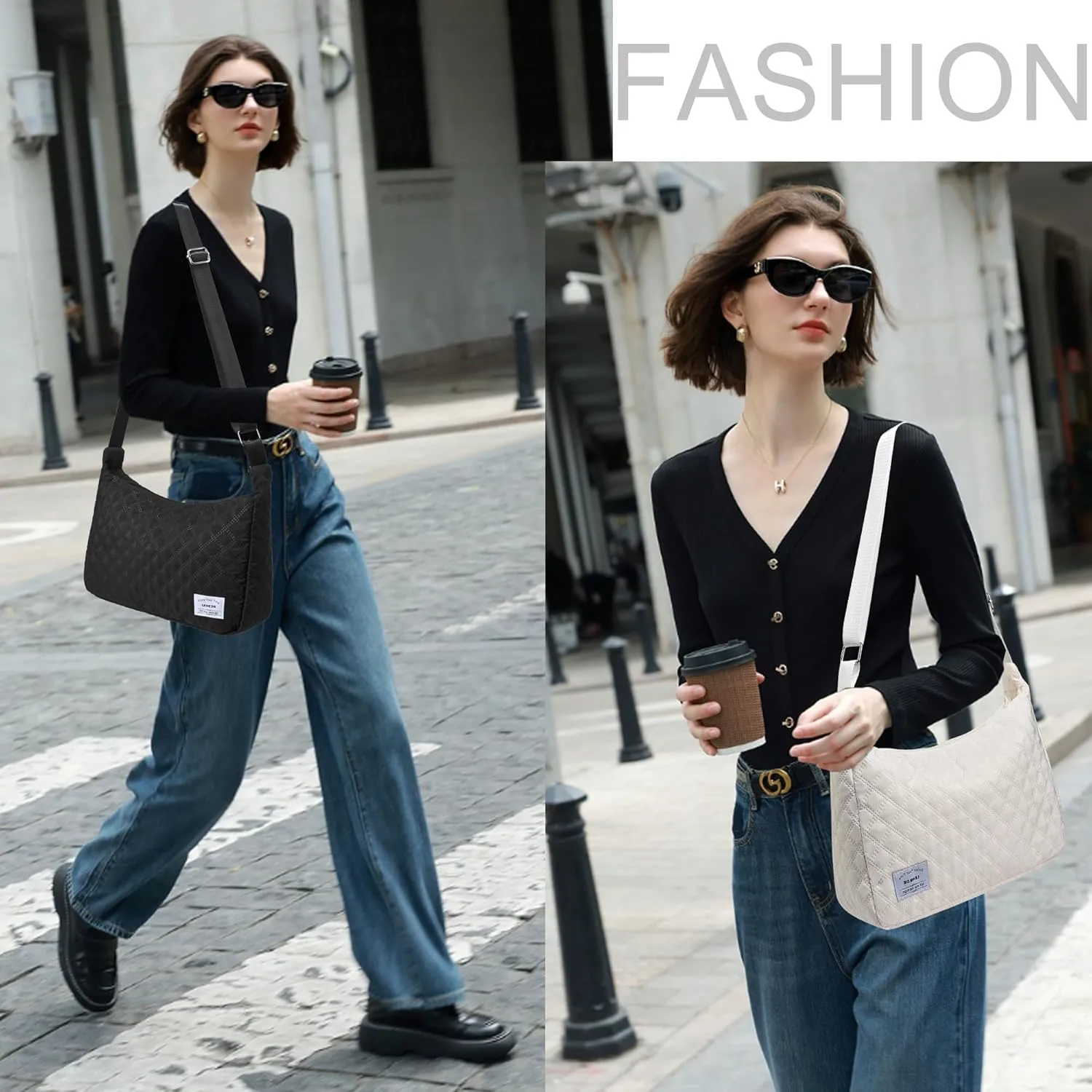 LEMEDE 30L Zip Grocery Bag - Wide Handheld to Reduce Shoulder Pressure,Personalized Minimalist Style Tote Bag,Gift for Women