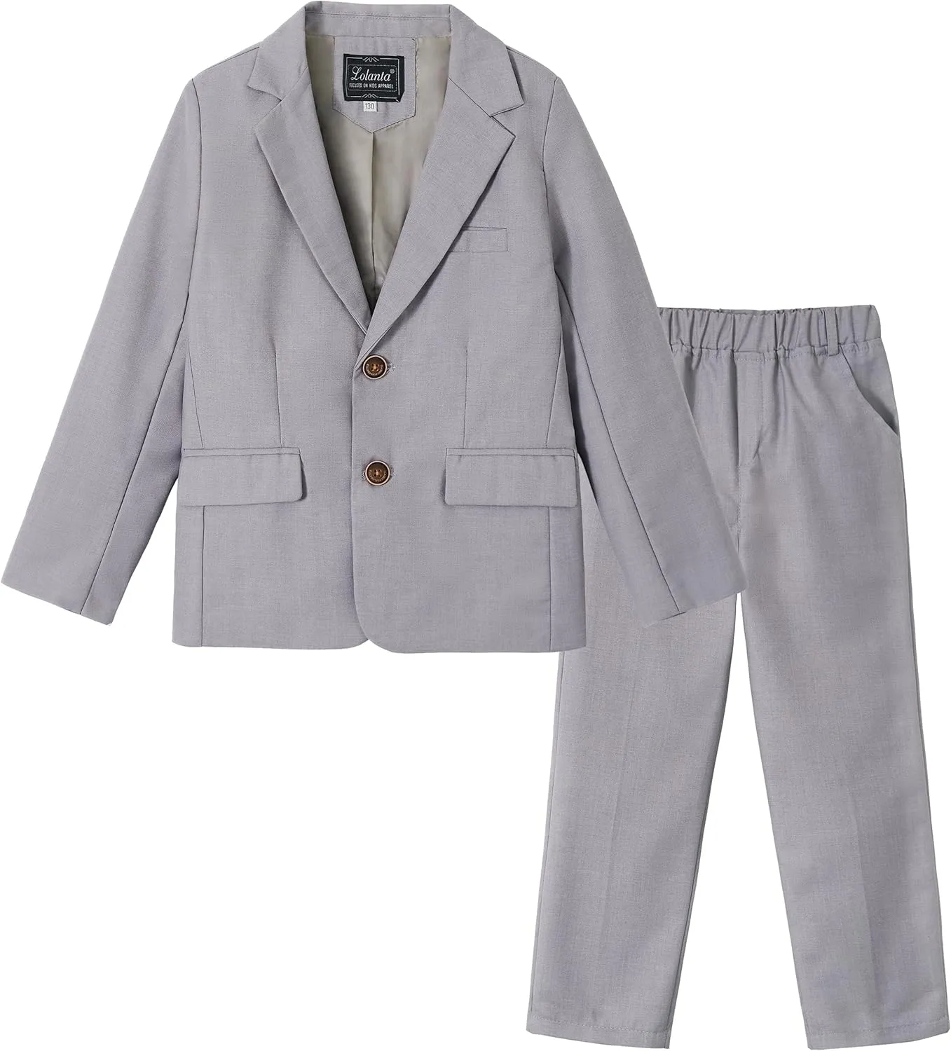 LOLANTA Boys Suit 2PCs Tuxedo Jacket Formal Wedding Ring Bearer Outfit, Birthday Proms Dinner Blazers